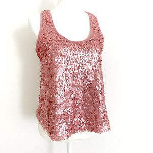 Blush pink sequin racerback tank top